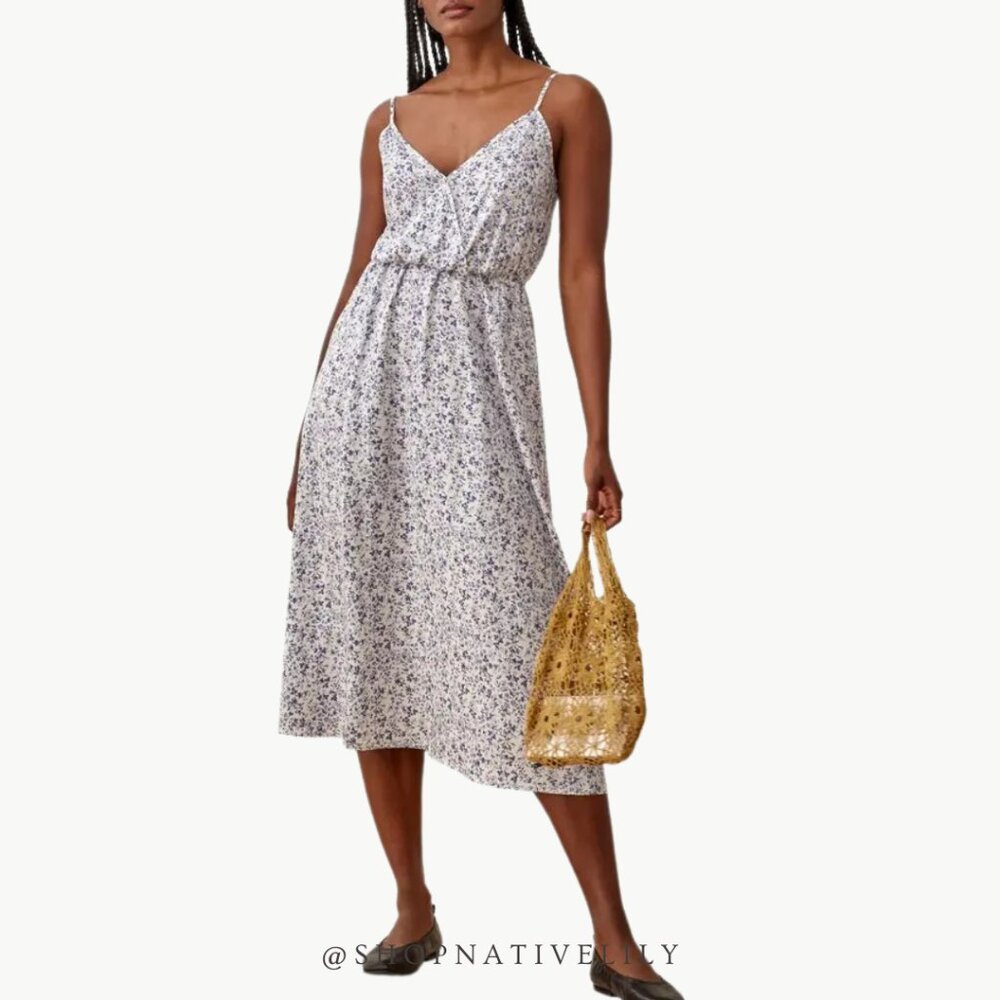 Reformation White Floral Midi Dress